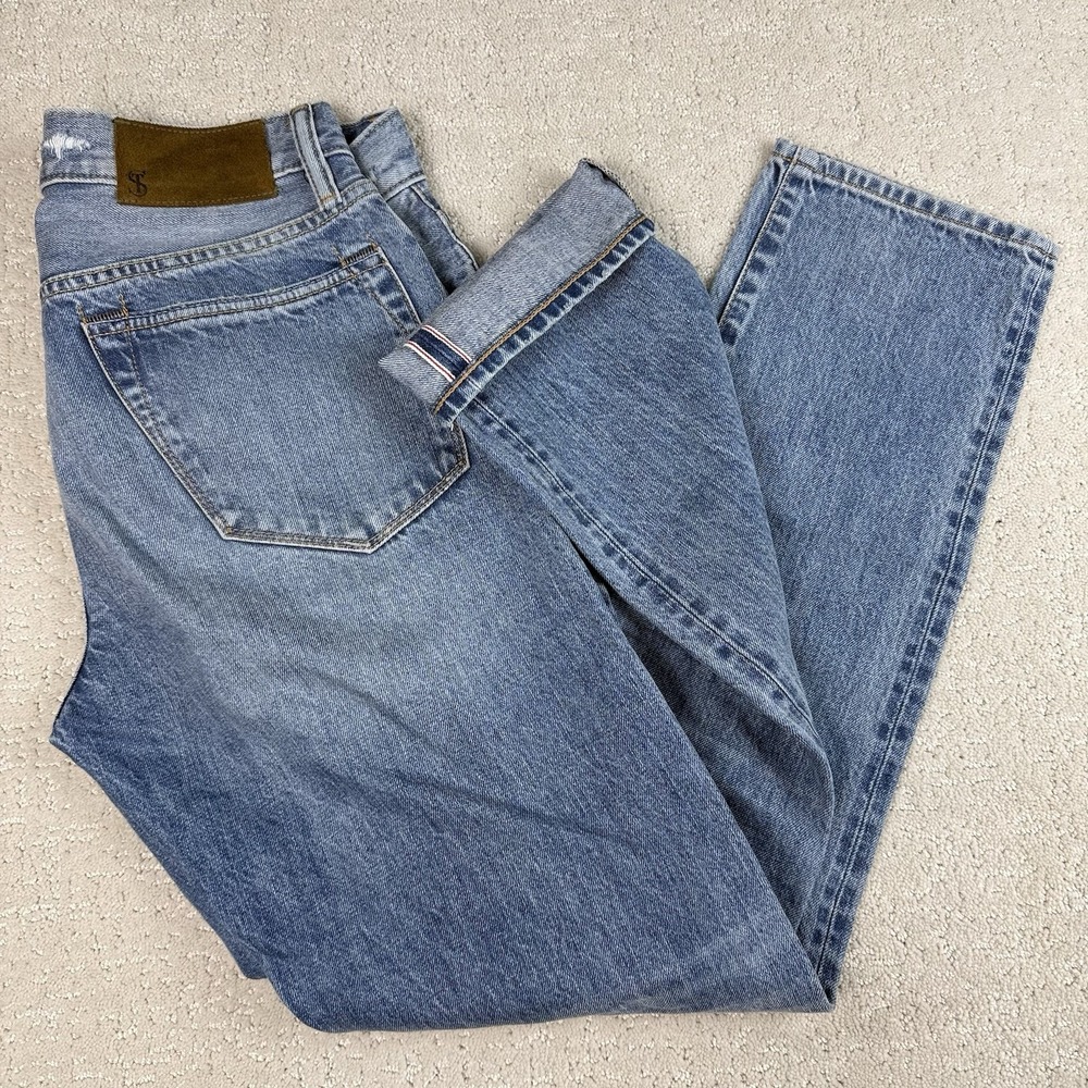 Todd Snyder Selvedge Denim Jeans Men 28x32 Distressed Blue‎ Cotton $198